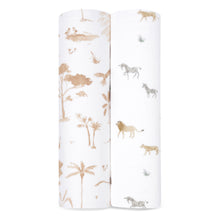 Load image into Gallery viewer, Aden and Anais set pamučnih pelena 2 komada Safari dreams, pelene, organski pamuk, gots sertifikat, pelene za bebe, aden and anais srbija