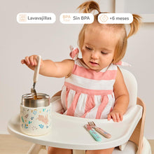 Load image into Gallery viewer, miniland, pribor za jelo, hranjenje bebe, pribor za decu, set kasika i viljuska, prvi obrok