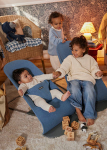Baby Bjorn bouncer woven Blue mélange