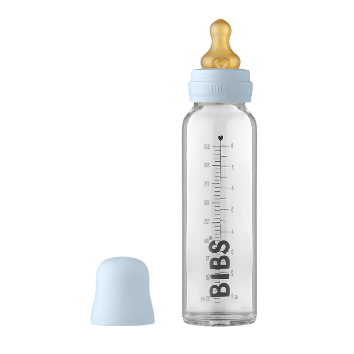 BIBS staklena flašica 225ml - Baby Blue