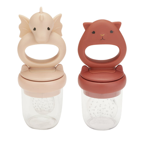 Konges Slojd silikonska cucla za voće Rose sand/Copper brown