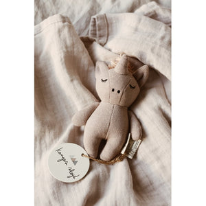 Konges Slojd pamučna zvečka - Mini Unicorn, zvečka za bebe, igračka za bebe, organsko za bebe, oprema za bebe, konges slojd srbija