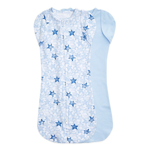 Aden and Anais vreća za spavanje Twinkling Stars Blue 2 kom - 0-3m, vreće za spavanje, povijanje beba, umotavanje beba, pelene za umotavanje, dzak za spavanje, aden anais srbija